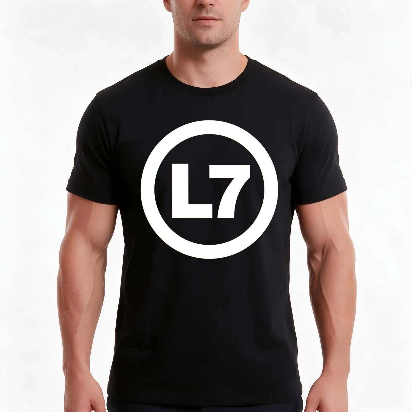 L7 T-Shirt, Summer Casual Cotton Tee, Oversized Streetwear Tops, Vintage Graphic Print, Loose Fit Short Sleeve, Unisex Men Women