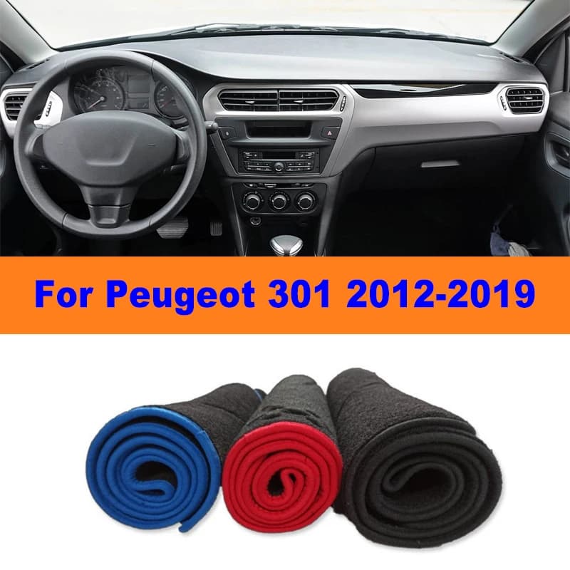 Anti-Glare Dashboard Cover Dash Mat Non-Slip Sun Shade Pad Interior Protector For Peugeot 301 2012-2019 2013 Car Accessories
