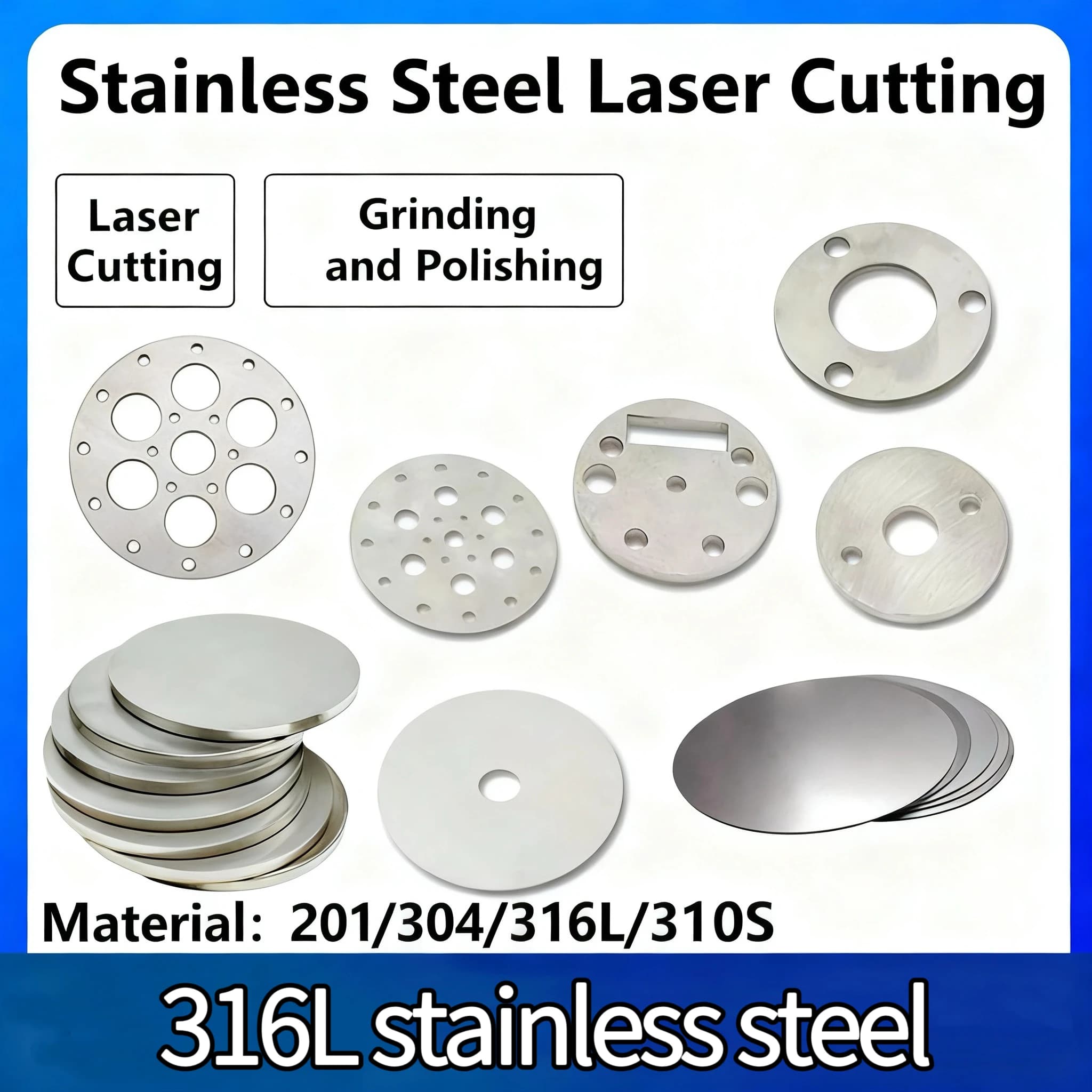 1Pcs~4Pcs 316L Stainless Steel Circular Plate With A Diameter of 50-350mm Rust Proof Circular Plate Thickness of 2-10mm