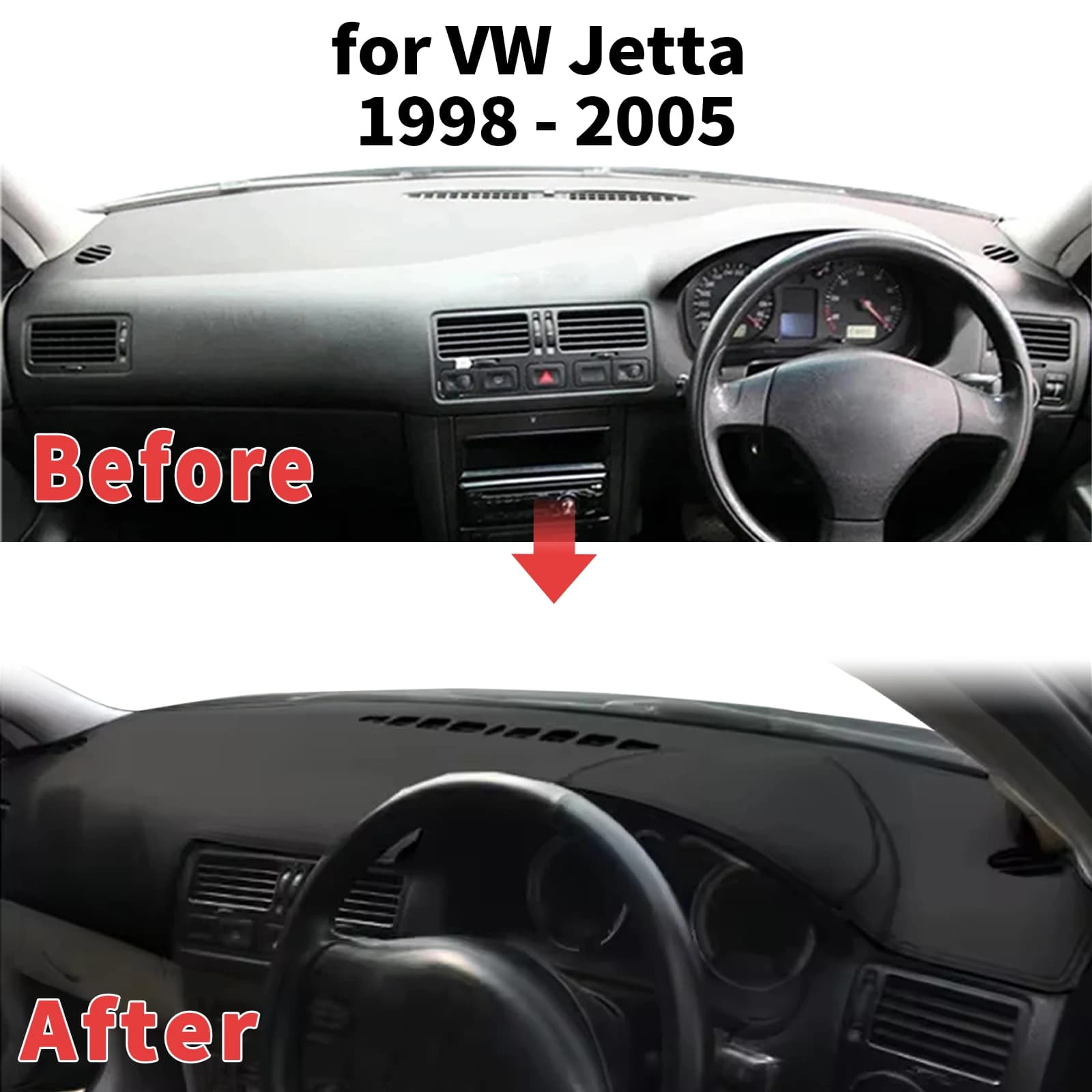 for VW Jetta A4 MK4 1998 - 2005 Dashboard Cover Sun Shade Protector Dashmat Anti-Glare UV Block Carpet Mat Automotive Dash Mat