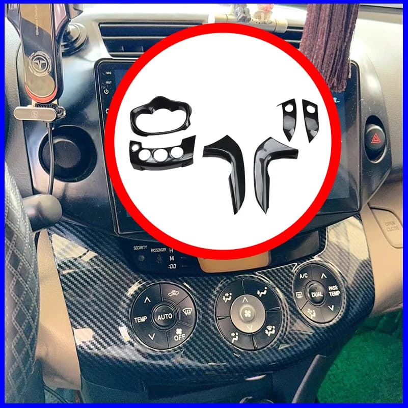Car Styling For Toyota RAV4 2006-2012 LHD Gear Box Panel AC Control Panel Cover Trim Decorative Frame Auto Parts Accessories