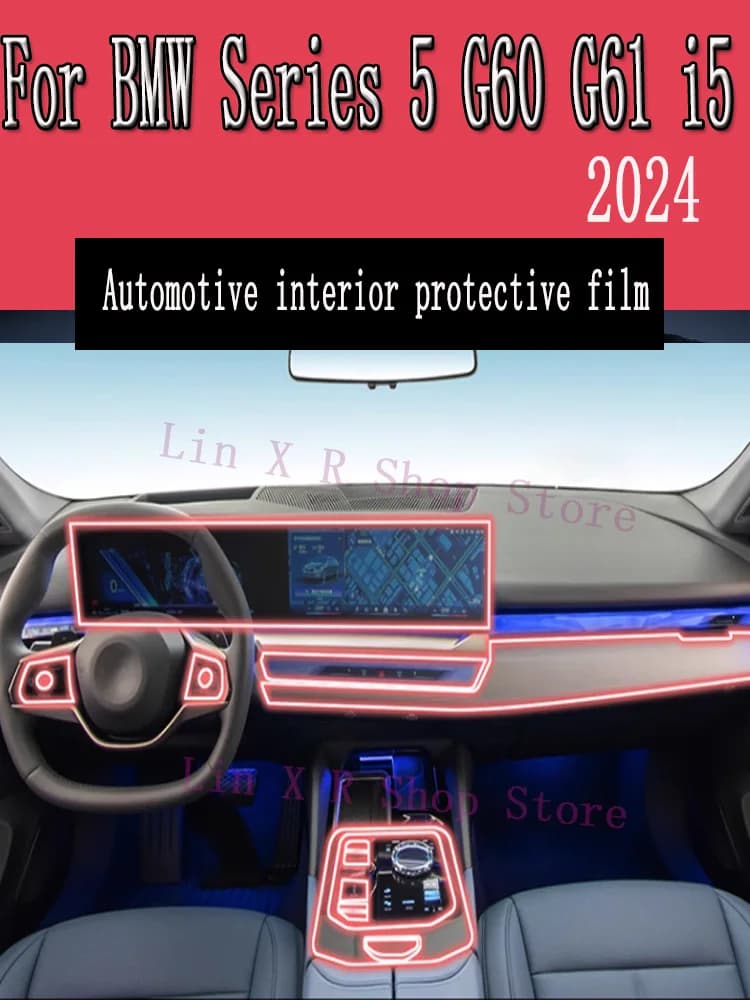 For BMW I5 G60 2023 2024 Gearbox Panel Navigation Automotive Interior Screen Protective Film TPU Anti-Scratch