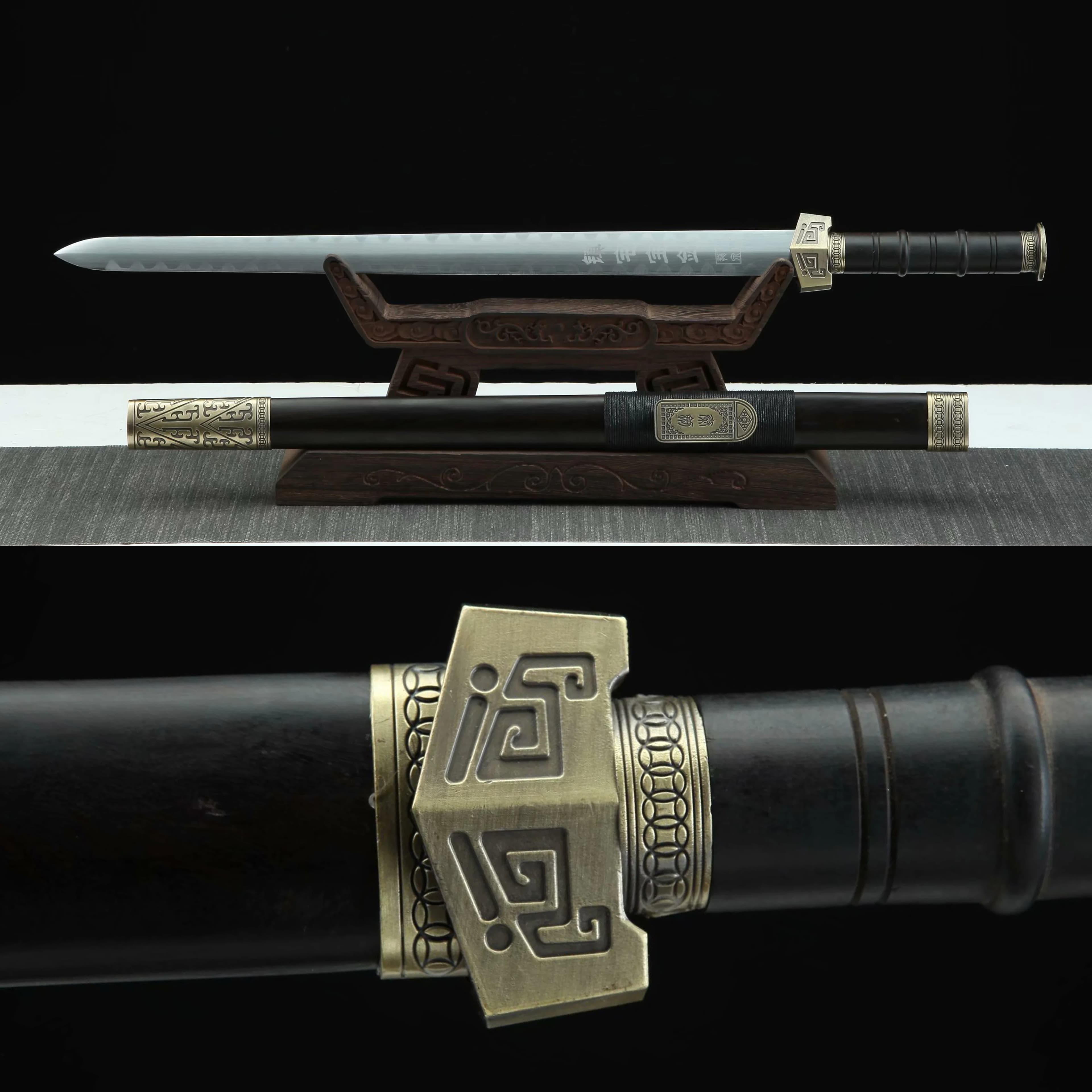 74cm Chinese Sword Kung Fu Combat Training Sports Outdoor Samurai Sword Katana - Gift for Martial Arts Enthusiasts  Not Sharp