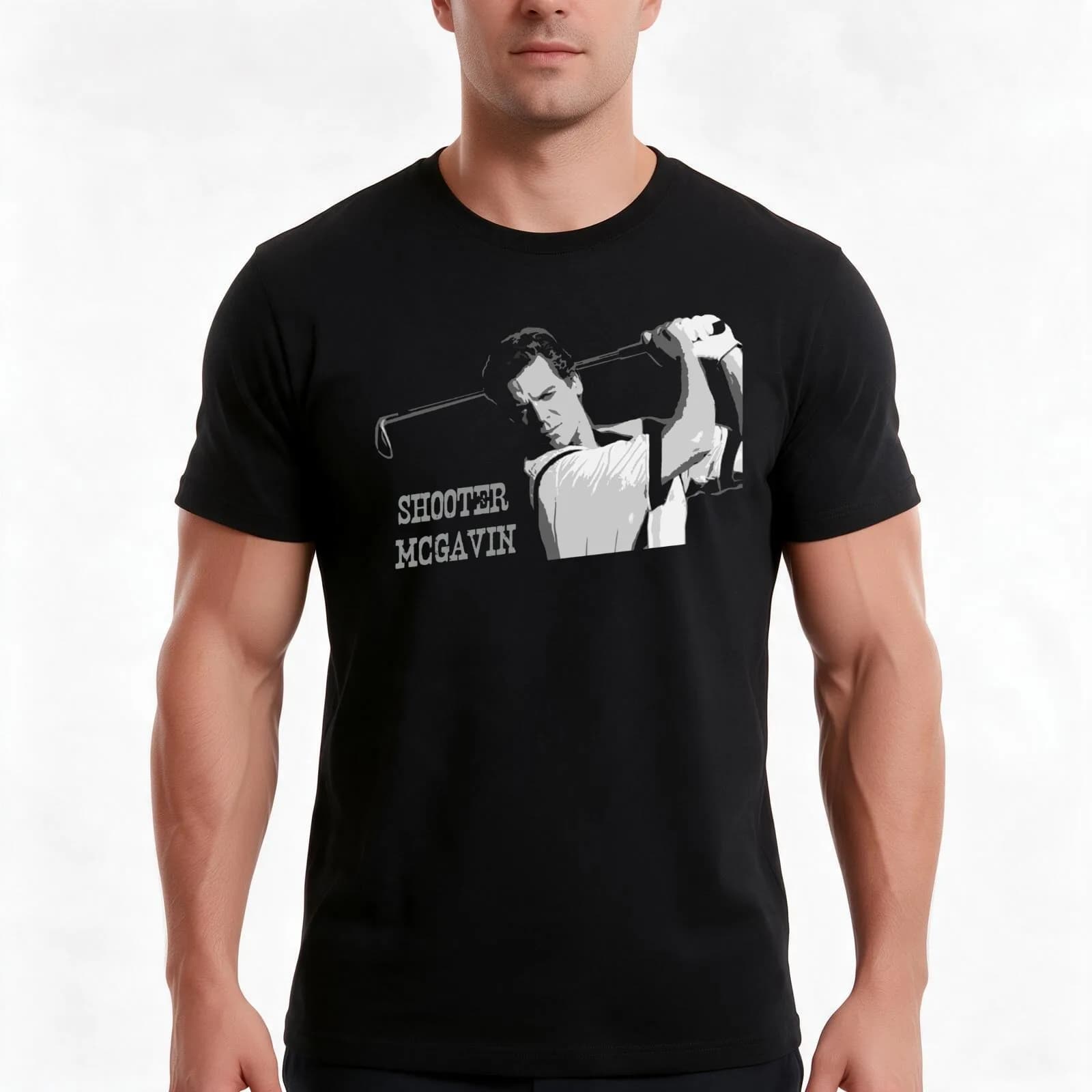 Shooter Mcgavin Funny Golf Shirt T-Shirt, Summer Casual Cotton Tee, Oversized Streetwear Tops, Vintage Graphic Print