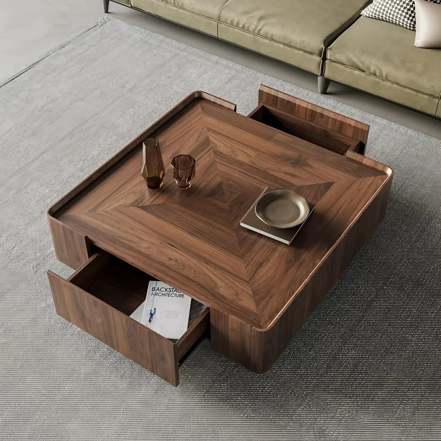Fashionable Premium Versatile Stable Coffee Table Contemporary Nesting Wooden Elegant Coffee Table Mesa Sala Accent Furniture