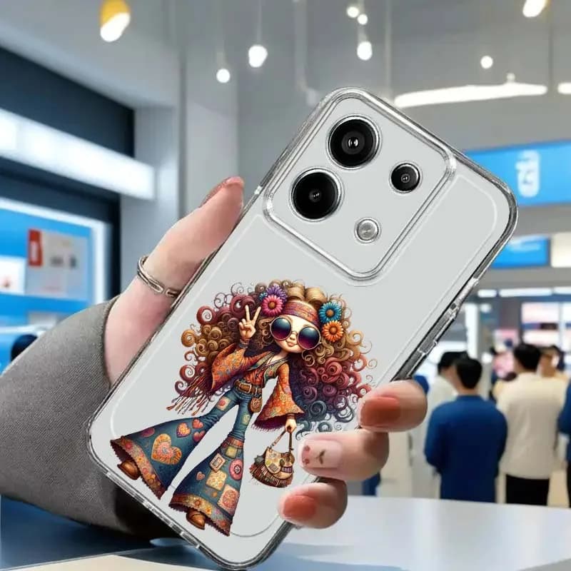 Beautiful cartoon girl Phone Case For Xiaomi Redmi Note 15 14 13 12 11E 9 9T 8 8T Pro Plus Turbo 5G Fashion TPU Transparent