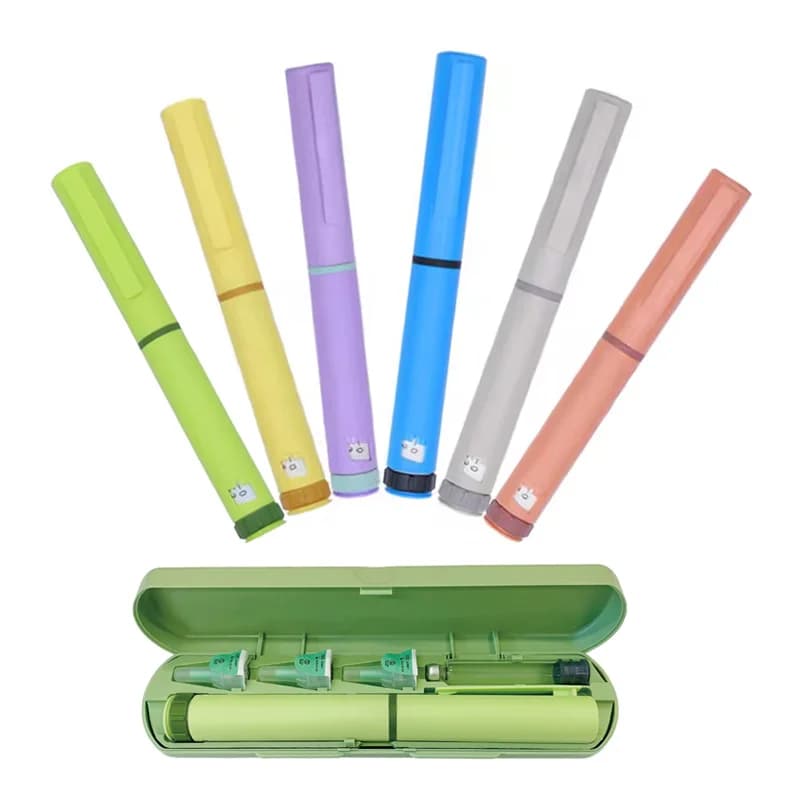 Adjustable Dose 60U Insulin Pen Injector, Peptide Injection Pen with 3ml Cartridges Empty Cassette Bottle 31G 6mm Pen Tip