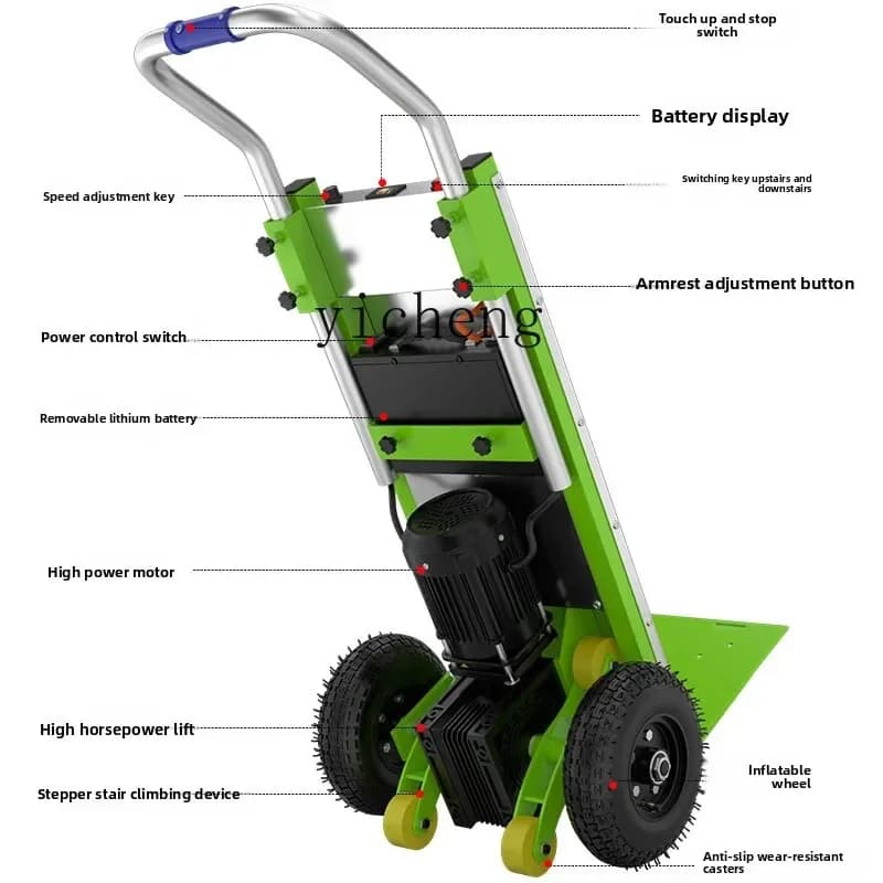 Electric Automatic Stair Climbing Tool for Moving Furniture, Appliances, and Building Materials