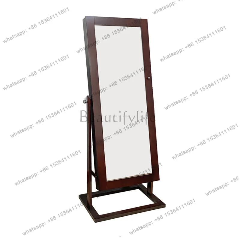 Full-length mirror floor-to-ceiling household dressing bedroom storage mirror jewelry cabinet storage multi-function