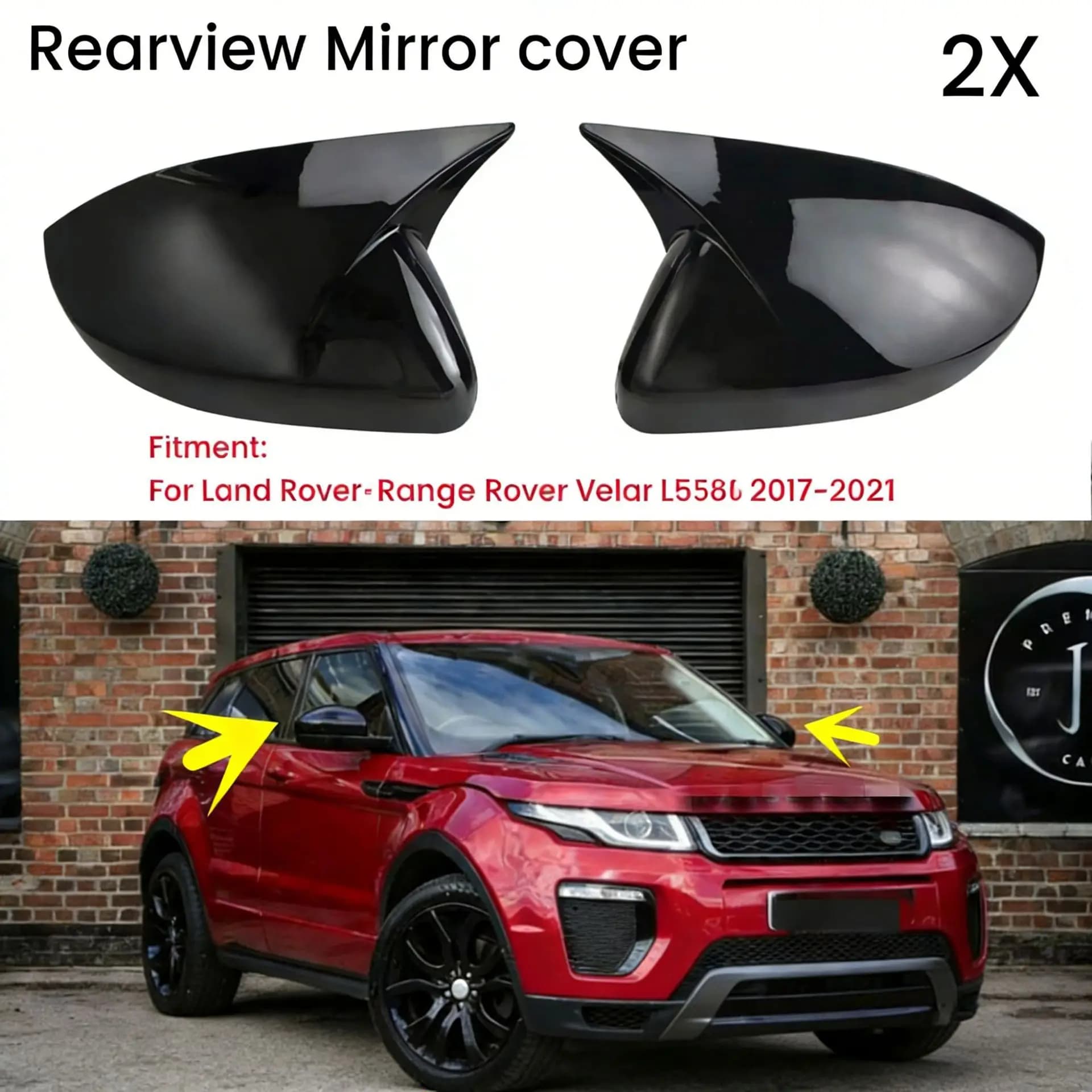 Suitable for 12-24 Land Rover Aurora horn Evoque modified horn rearview mirror shell decorative reversing mirror cover
