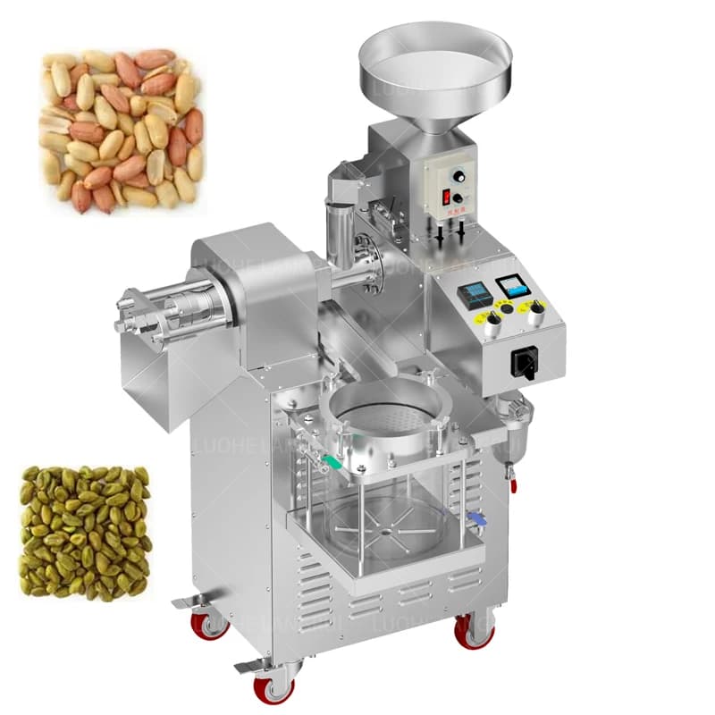 Electric Oil Press 3650 W Stainless Steel With Filter Adjustable Temperature Hot Press Oil Press