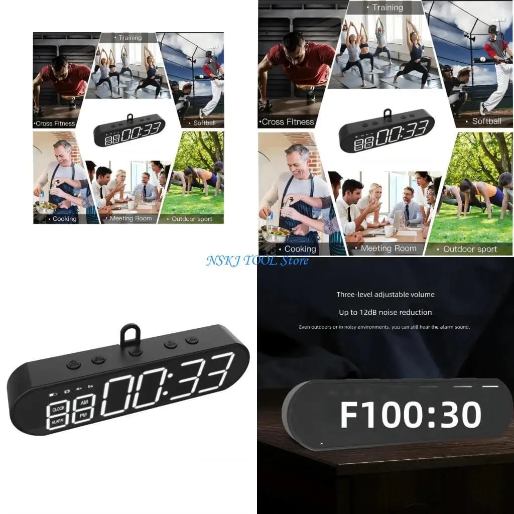 L8RC Digital Athletic Workout Wall Clock, Count Down/Up Stop Watch Timer for Home Gym