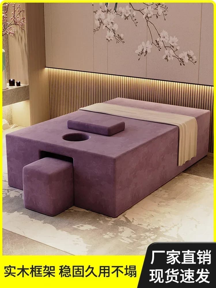 Thai style massage bed solid wood foot bath spa club massage bed beauty salon therapy bed