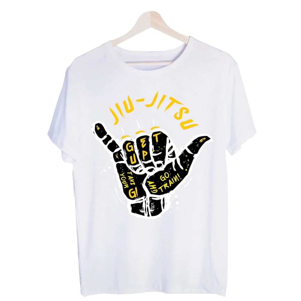 Men's Hand Gesture with Typography Print Graphic Tee, Short Sleeve Crew Neck T-Shirt for Casual Streetwear and Daily Wear