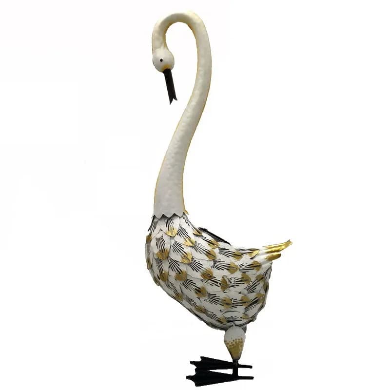 Garden outdoor lawn luminous wrought iron swan ornament solar light