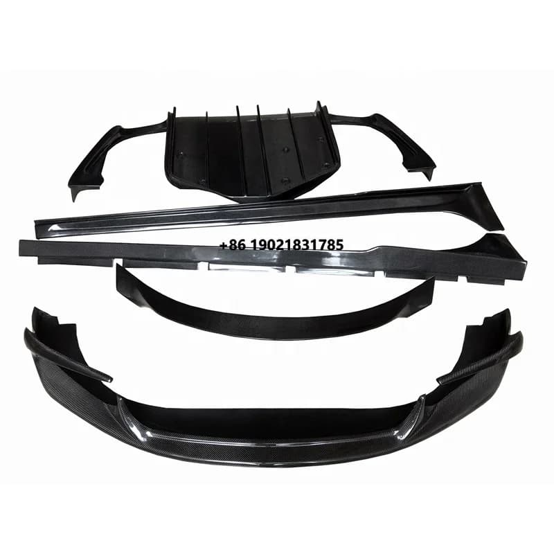 Carbon Fiber Body Kit for Ghibli 2014-2017 Carbon Fiber Front Lip+Side Skirts+Rear Spoiler+Rear Diffuser for Ghibli