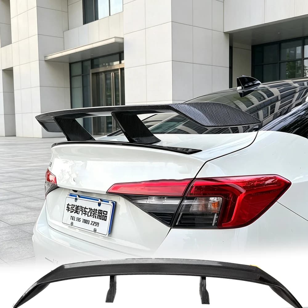 For Honda's tenth generation Civic and eleventh generation sedan a universal true carbon brazed tail fin and rear trunk spoiler