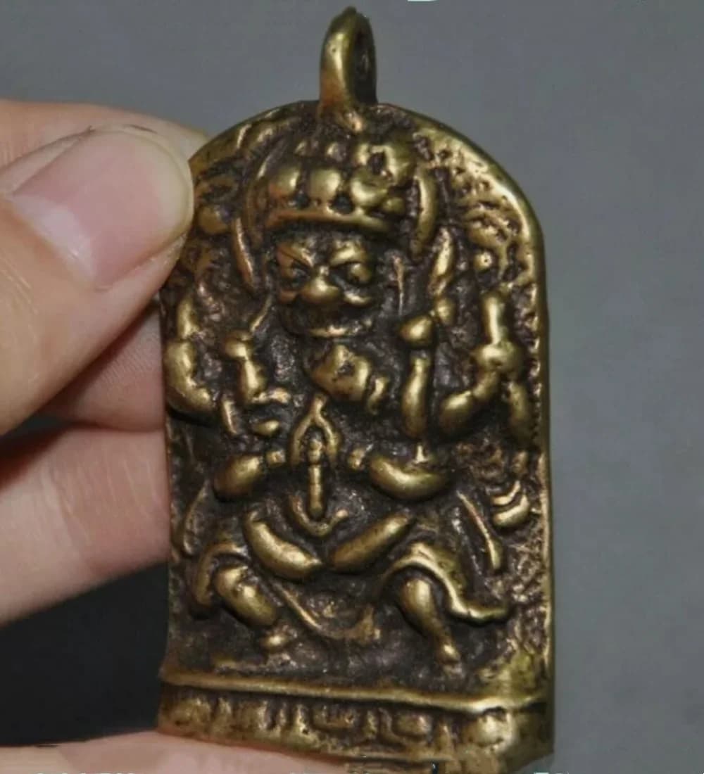 2.2" Tibetan Bronze 4 arms chenrezig Goddess Tara Kwan-yin Buddha Statue
