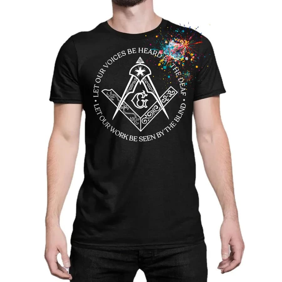 Freemason Sacred Work Square & Compass Symbol Masonic T-Shirt 100% Cotton O-Neck Short Sleeve Casual Mens T-shirt Size S-3XL