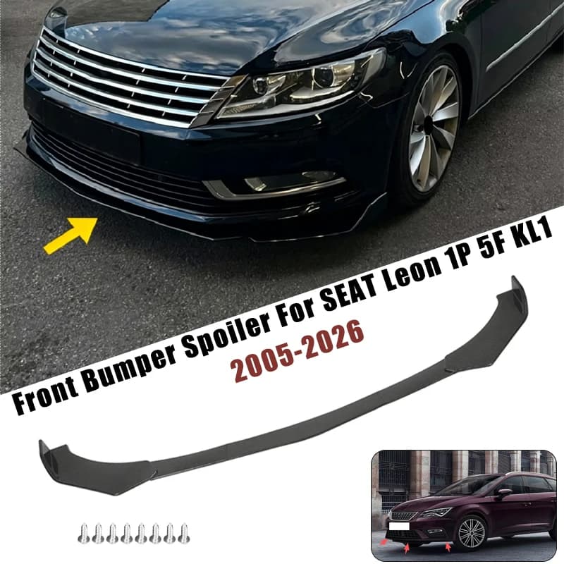 Sport Front Bumper Splitter Spoiler Lip For SEAT Leon 1P 5F KL1 2005-2026 5Pcs Adjustable Sectional Car Exterior Tuning Body Kit