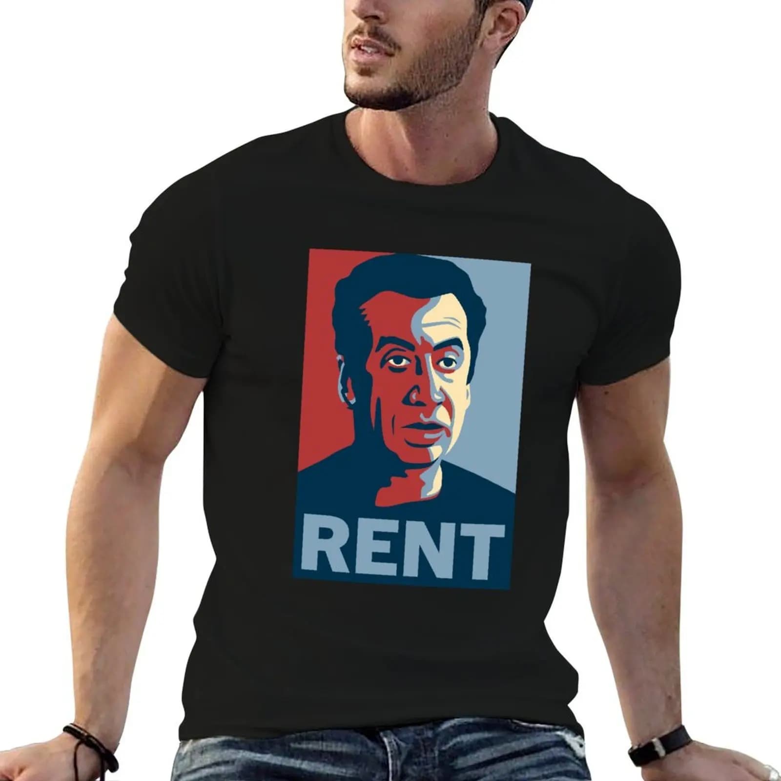 Rent T-Shirt topping graphic t shirt vintage Short sleeve tee men