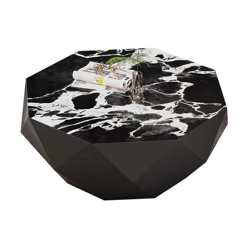 Light luxury high-end living room minimalist creative black high-end diamond coffee table