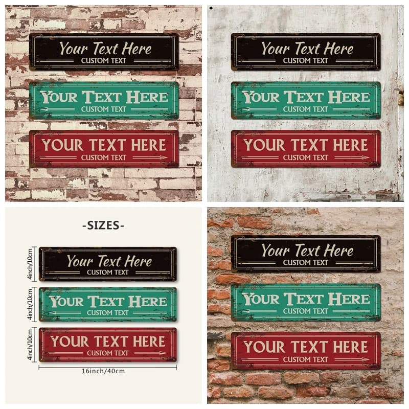 1pc Classical Custom License Plate Tin Sign Plate Customized Text Personalized Name Poster For Bar Cafe