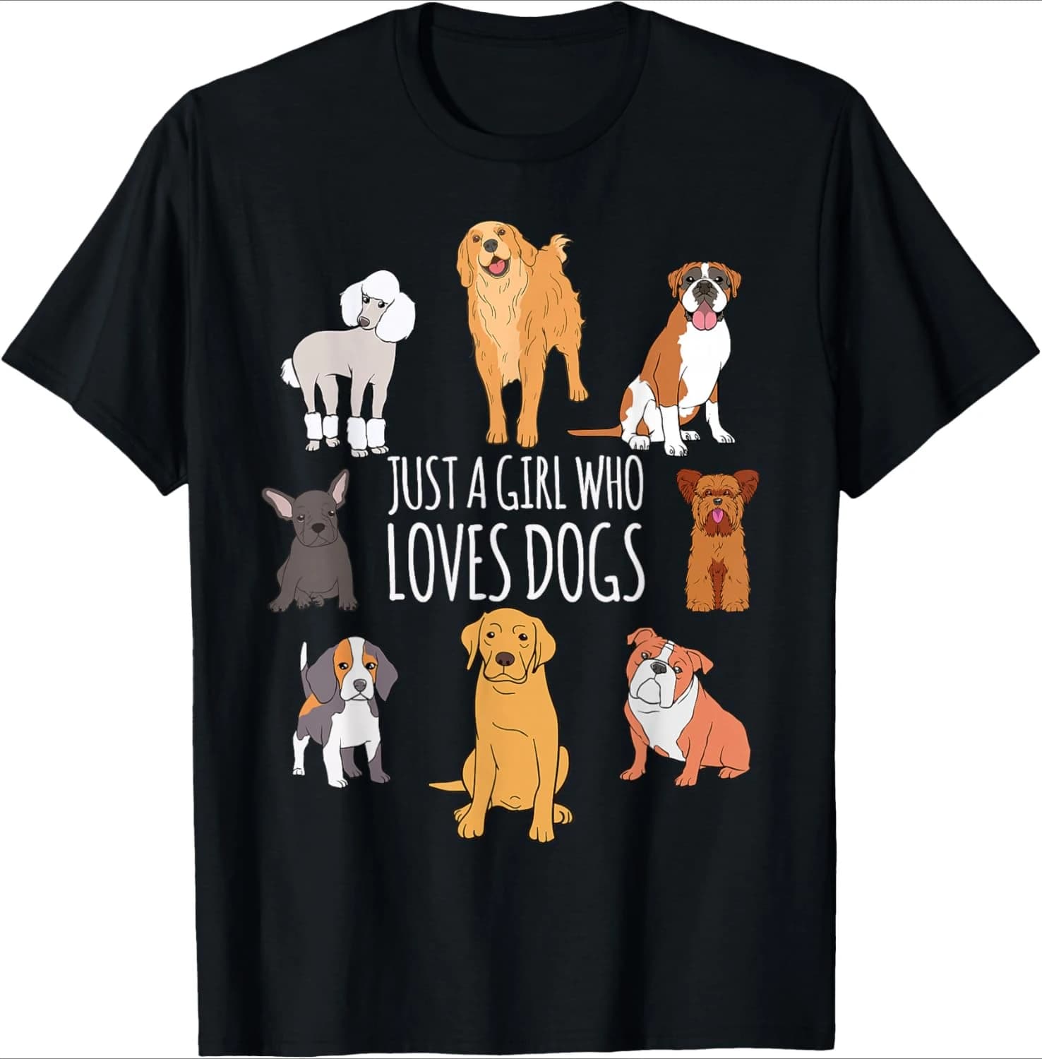 Fun Dog Puppy Lover Themed | Cute Just Who Loves Dogs design-100% cotton O-neck casual printed men's T-shirt.