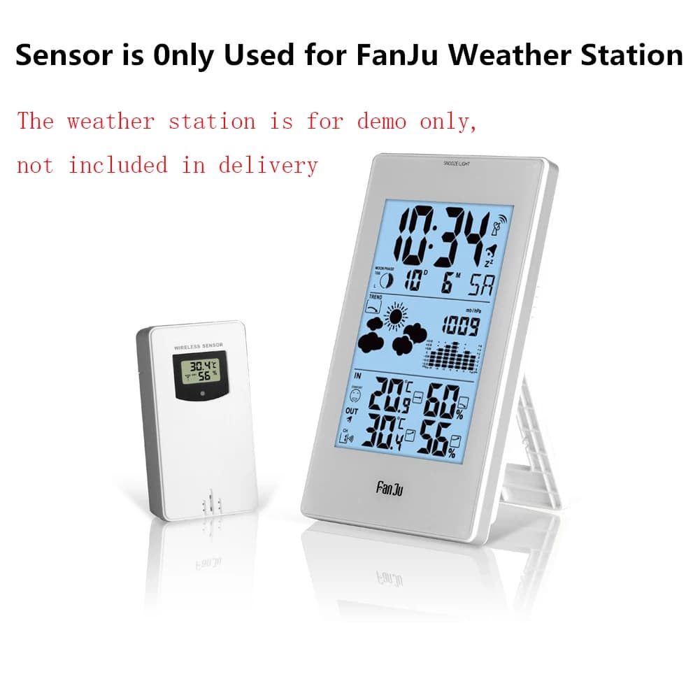 Digital Temperature Humidity Meter Wireless Sensor Hygrometer 433.92MHz Thermometer for FanJu Weather Station(only sensor)