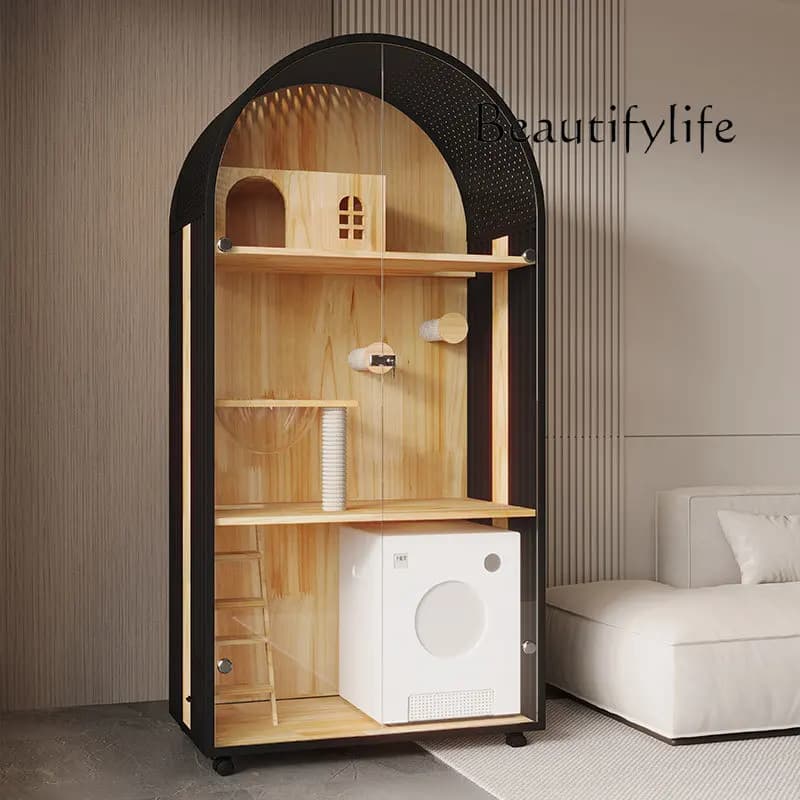 French arched cat villa small apartment integrated luxury panoramic tempered glass house high-end cat room