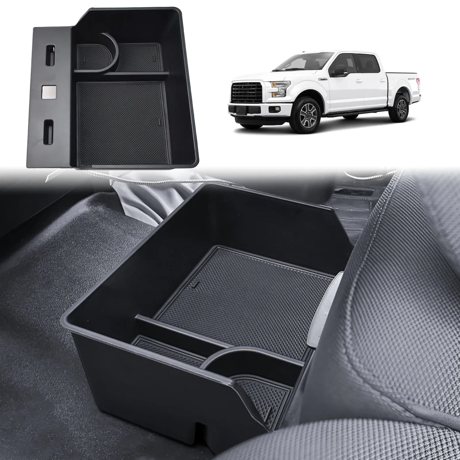 Center Console Hanging Storage Box Tray for 2015–2025 2026 Ford F150 and 2017–2026 F250 F350 F450 Underseat Storage Organizer