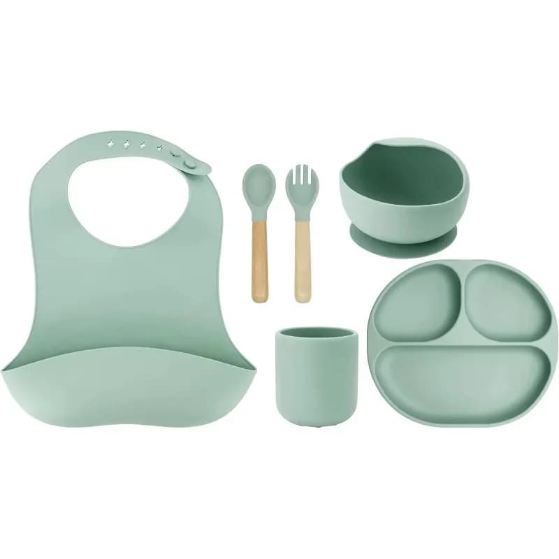Children's tableware  food grade silicone plate cup  set  set