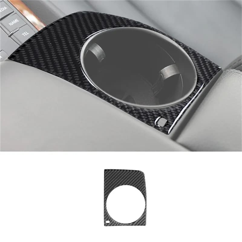Carbon Fiber Car Central Armrest Box Water Cup Holder Trim Frame Sticker For Audi Q7 2007-2015 Styling Accessories