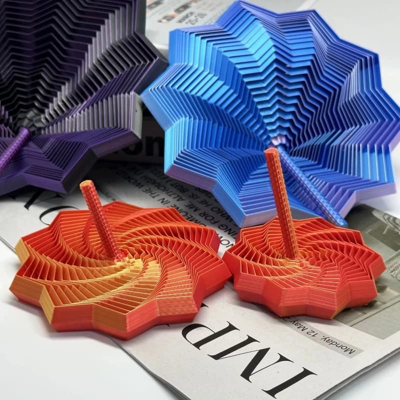 Radish Tower 3D Printing Toy Decompression Spiral Tower Children's Reward Small Gift Polygon Rotating Triangle Tower Toy