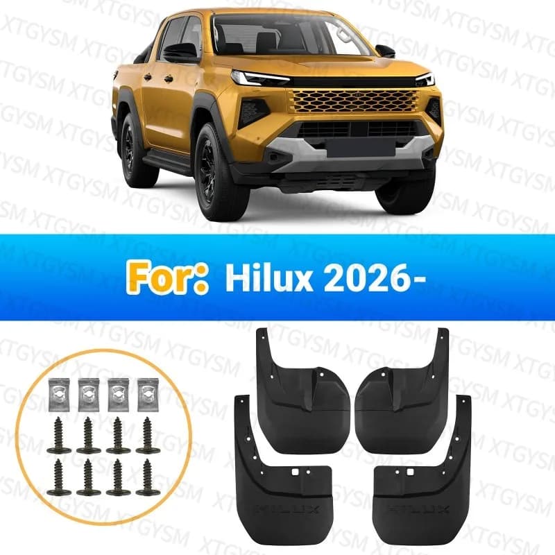 Mud Flaps For Toyota Hilux 2026 Pickup Front Rear Splash Guards Mudguards Custom Auto Mud Flaps Car Modification Accessories