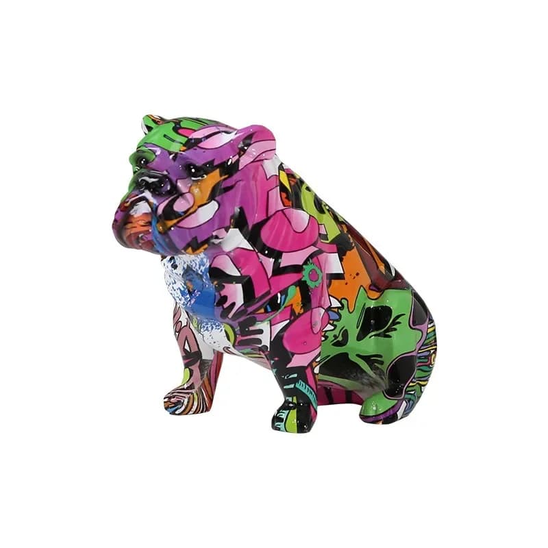 Creative colorful water transfer puppy resin desktop decoration gift office wine cabinet soft gift