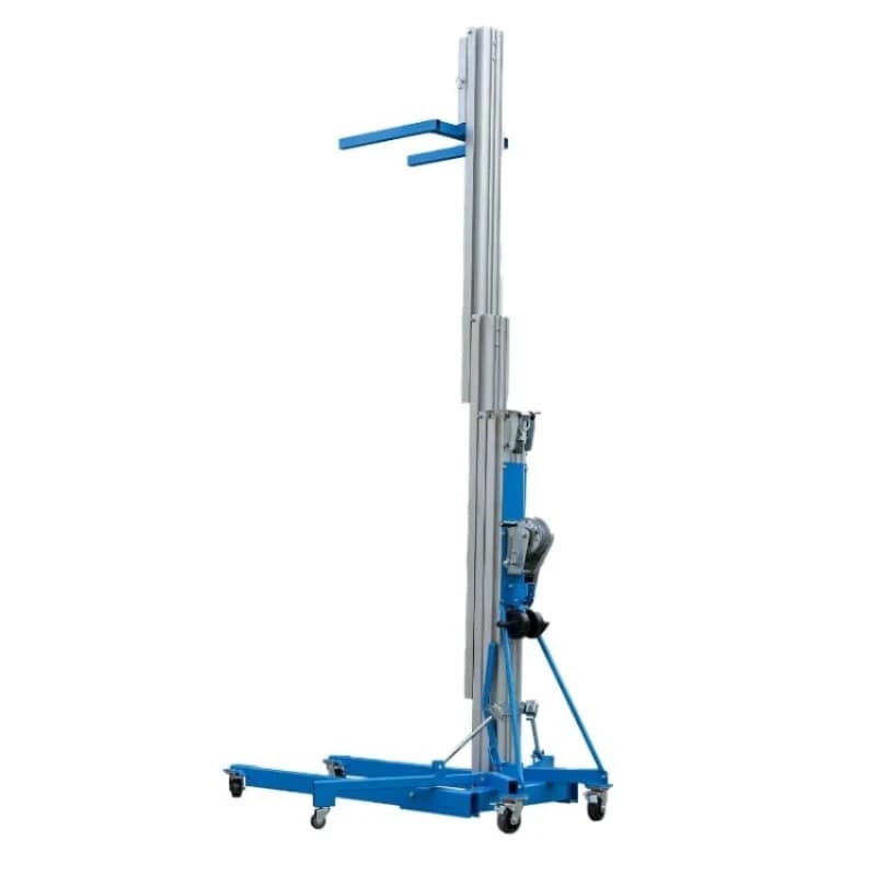 Exhibition hand crank lift scaffolding handling lift stack