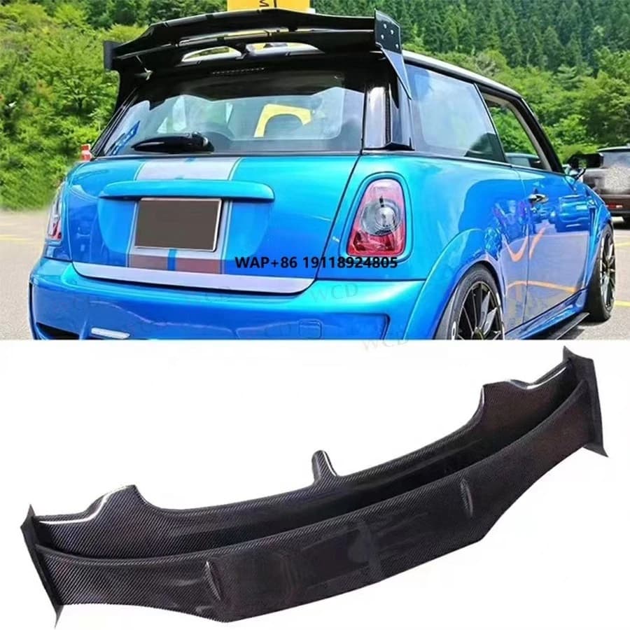 AG Style Carbon Fiber Rear Roof Spoiler for  MINI COOPER S R56 2006-2013 JCW Double Layer Rear Spoiler Wing Car Body Kit