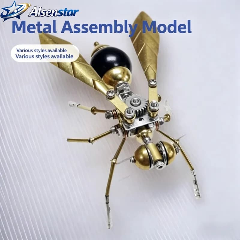 Big Bee Mechanical Metal Assembly Model 3D Stereoscopic DIY Puzzle Handmade Creative Ornament Male Gift Toy