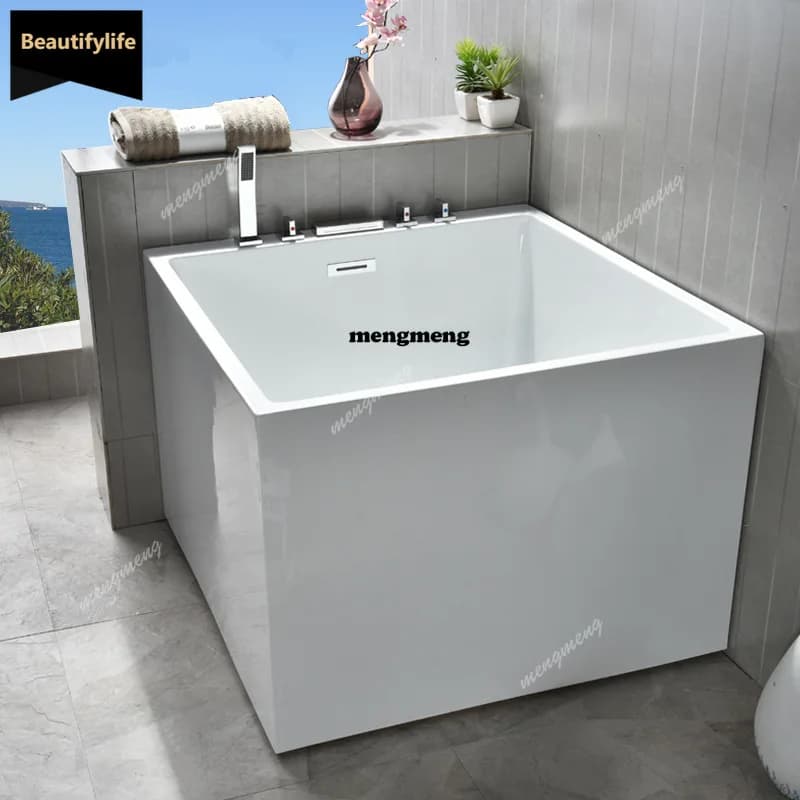 Square independent double tank deepened, enlarged and deepened hotel homestay bathtub D80