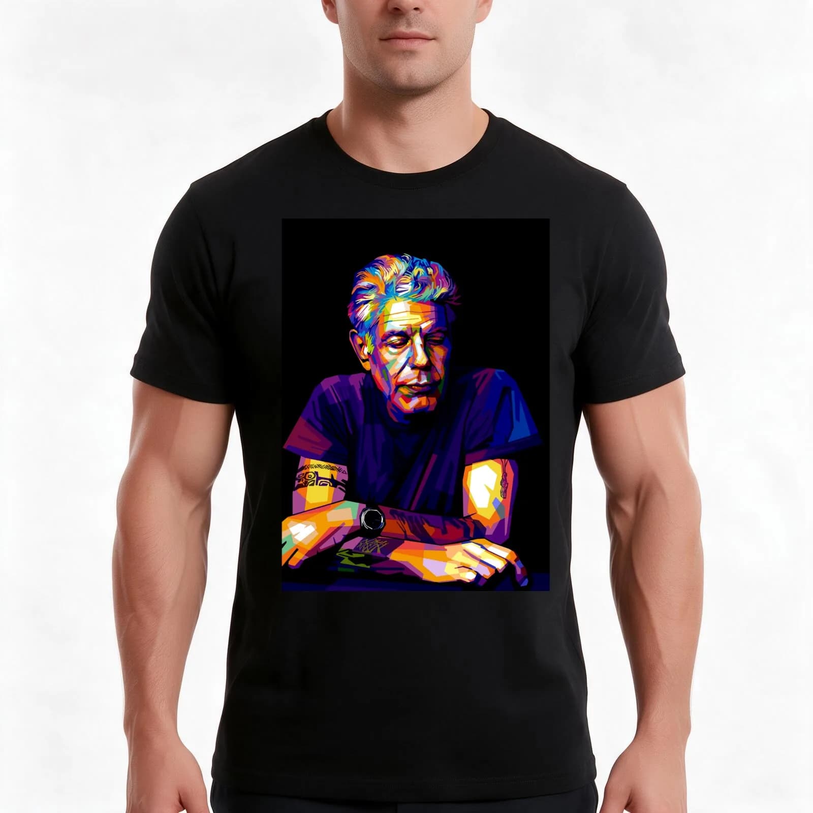 Anthony Bourdain Ready to Hang Art T-Shirt, Summer Casual Cotton Tee, Oversized Streetwear Tops, Vintage Graphic Print