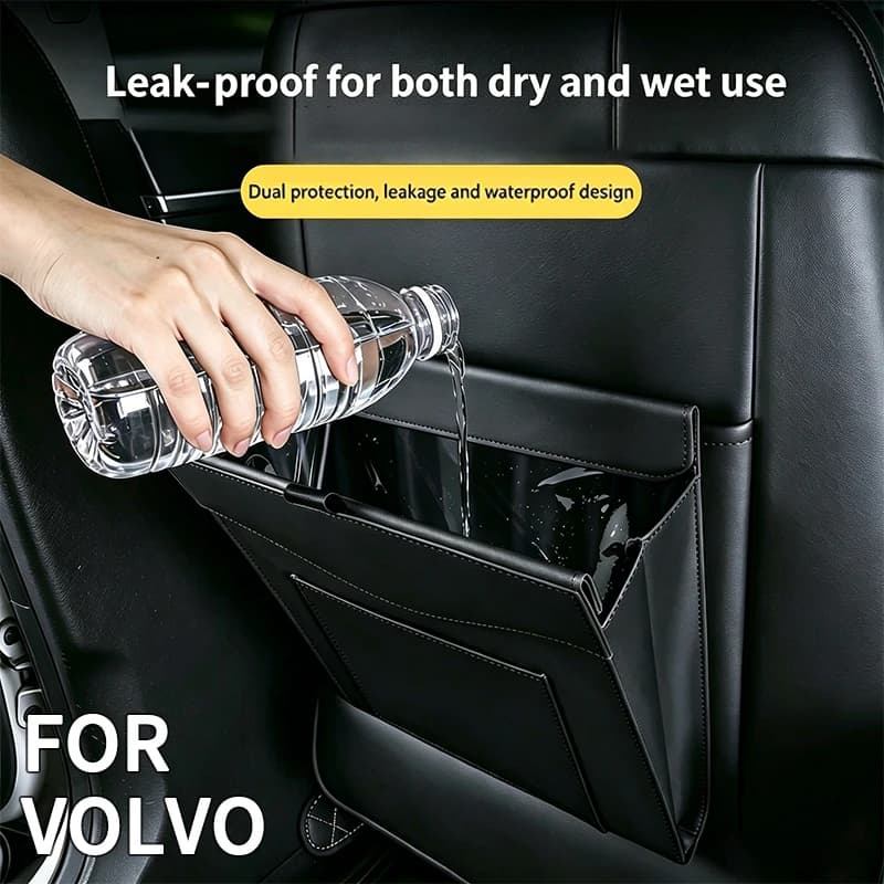 For Volvo Rdesign V60 V40 XC90 S60 S40 C30 XC60 V50 XC40 S80 EX90 Keep Car Tidy Waterproof Leak‑proof Car Trash Bag Accessories