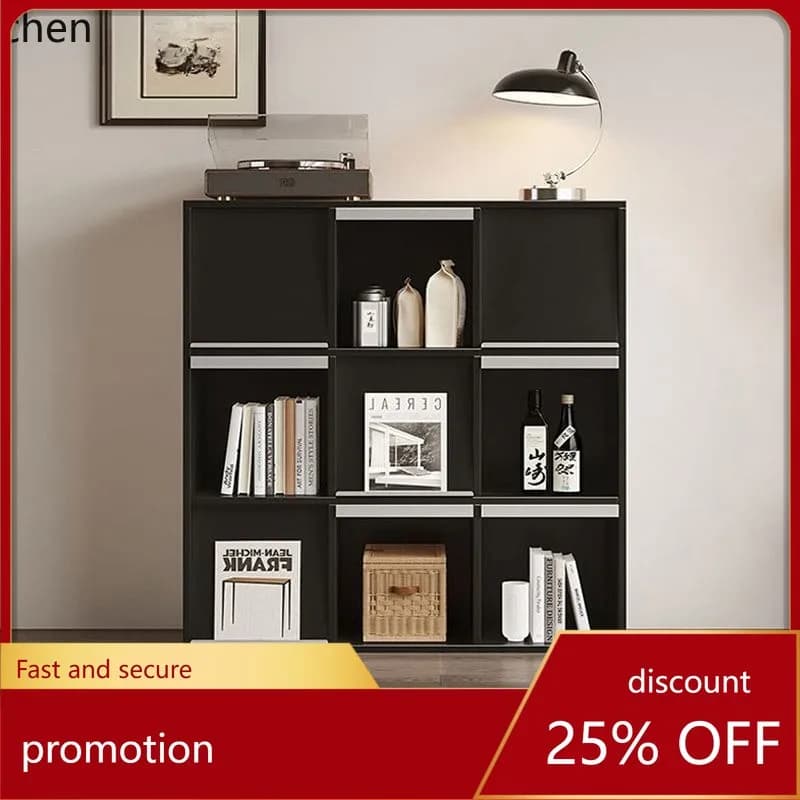 CZ Solid Wood Bookshelf Living Room Wall-Mounted Storage Cabinet Home Display Cabinet Combination Bookshelf