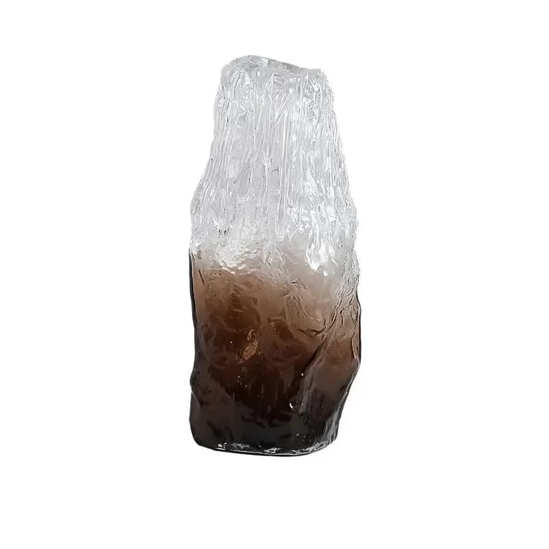Italian light luxury high sense color matching ice pattern glass vase villa living room dining table flower arrangement