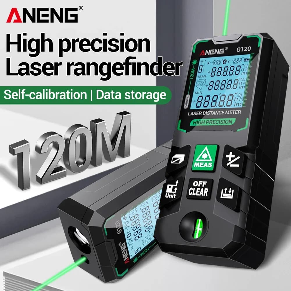 Laser Distance Meter 120M Digital Laser Rangefinder Portable Angle Measure Tool Handheld Laser Measure Instrument for Room