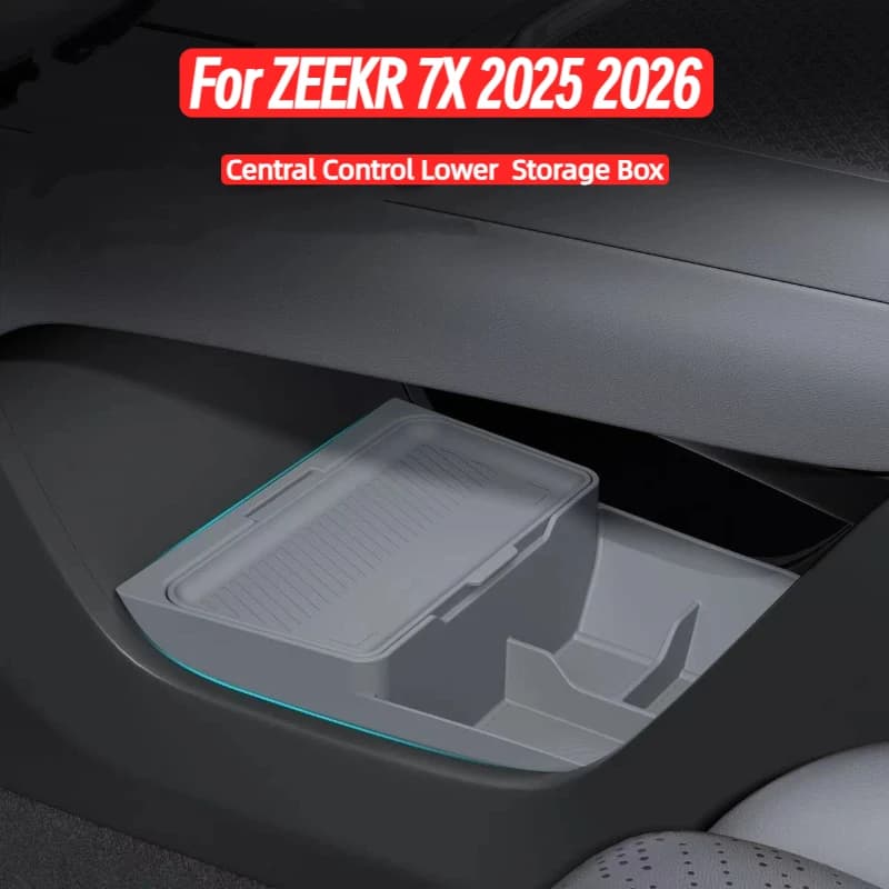 For 2025 2026 ZEEKR 7X Central Control Lower Level Organizer Storage Box Armrest Box Below Silicone Tray Car Accessory