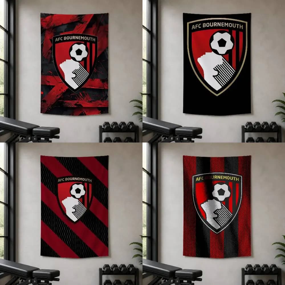 A-AFC B-Bournemouth Club Badge Decorative Hanging Flag with Grommets for Garage Bedroom Dorm Wall Decor