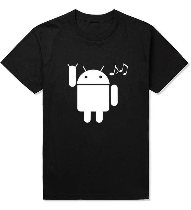 Fashion Men T Shirts Android Robot Male t-shirt  humor logo printed funny t shirt short sleeve Round Neck Ringer Tees