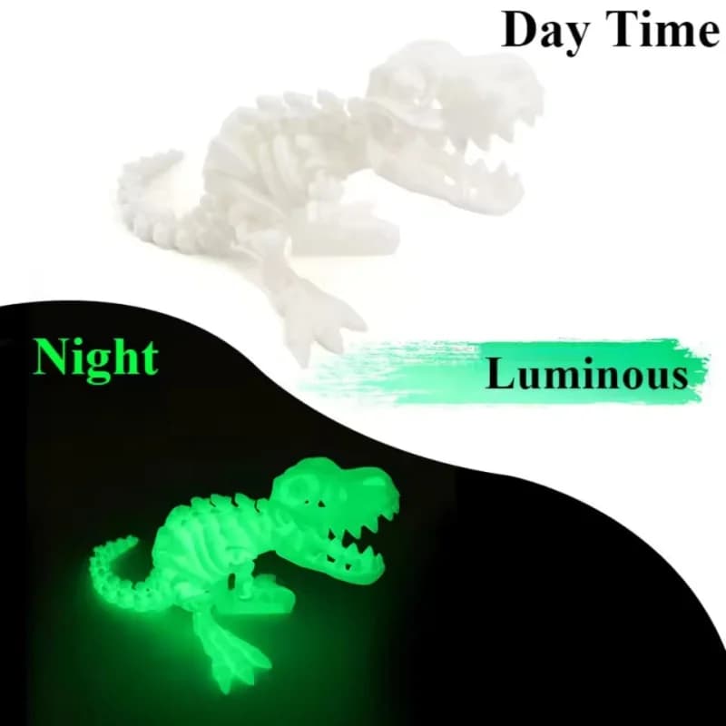 3D Printed Dragon Set Crafts Model Decoration Fidget Toy Rotatable Tyrannosaurus Rex Skeleton Dinosaur Gift for Kids Birthdays