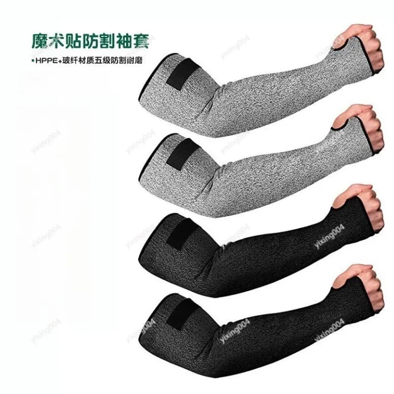Cut Resistant Hook & Loop Arm Sleeves, Breathable Anti Cut Wrist Guard for Welding Gardening Work